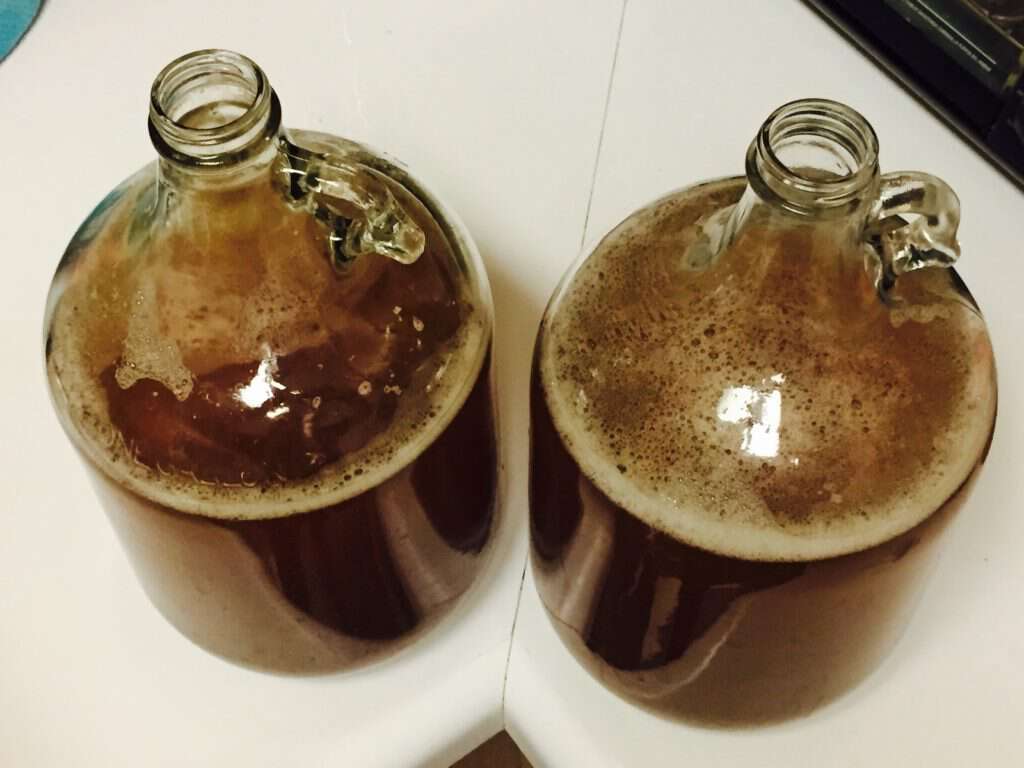 Fermentadores con mosto, base de la cerveza